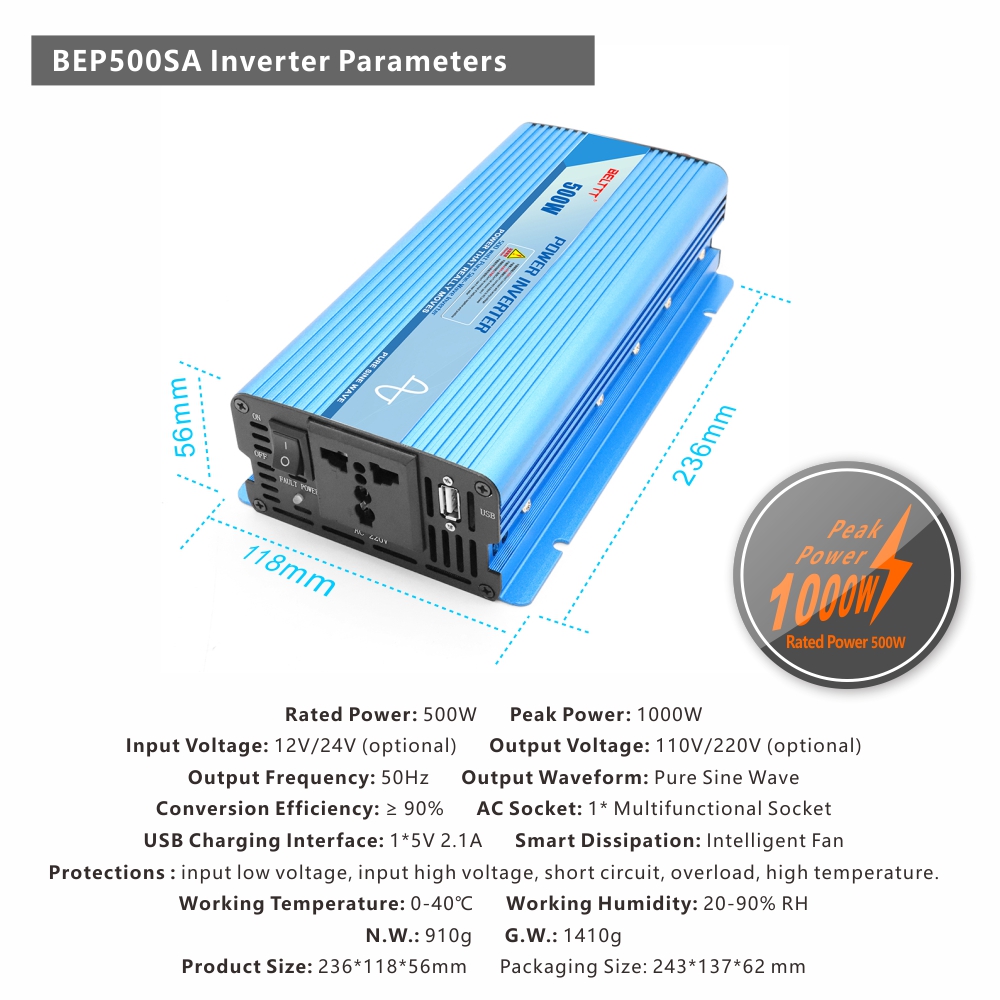 BELTTT 500W pure sine wave inverter